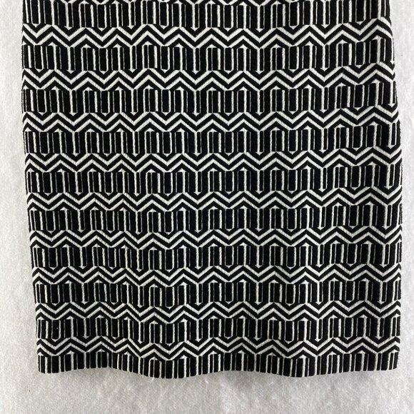 Banana Republic Sheath Dress Women's Sz 2 Black Geometric Round Neck Back Zip - Picture 7 of 10
